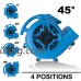 XPOWER P-830 Professional Air Mover  Carpet Dryer  Floor Fan  Blower for Water Damage Restoration  Commercial Cleaning and Plumbing Use-1 HP  3600 Cfm  3 Speeds  Blue - B01DPYTNXW